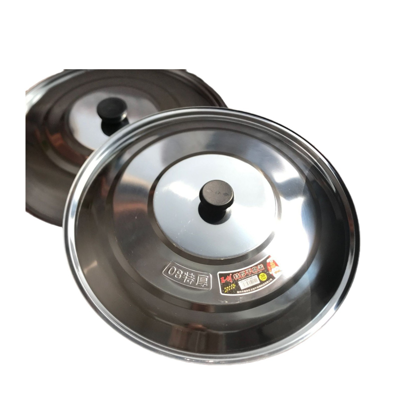 Capac de oală din oțel inoxidabil, universal rotund, îngroșat, multifuncțional, pentru gătit acasă, dimensiuni 30–40 cm