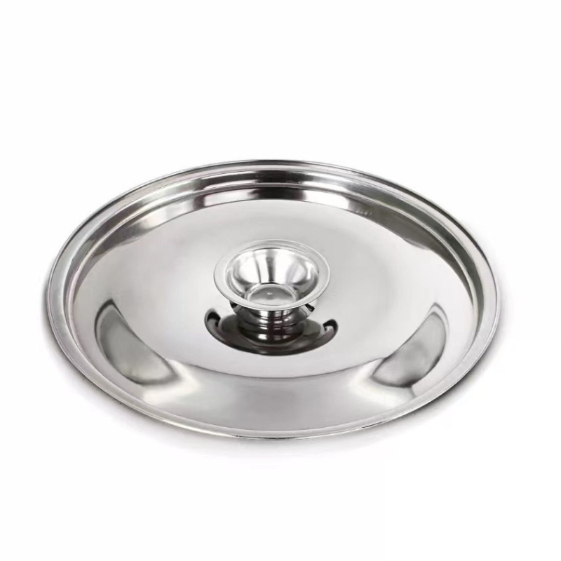 Capac din oțel inoxidabil, rotund universal, 10–34 cm, pentru borcane cu condimente, recipiente de ulei, oale mici și boluri.