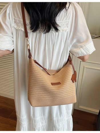 Ženska tote torba od pletene slame, velika kapaciteta, za rame ili crossbody