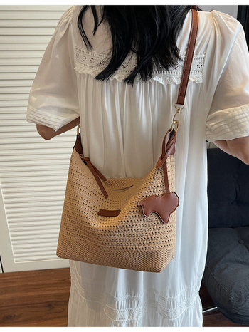 Ženska tote torba od pletene slame, velika kapaciteta, za rame ili crossbody