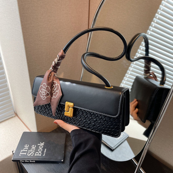 Jednobojna minimalistička ženska torba ispod pazuha, mala kvadratna torba, moderna