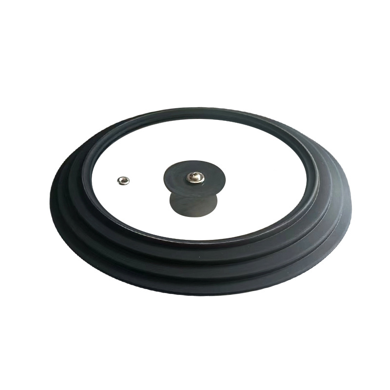 Capac de oală din silicon și sticlă, transparent, rotund, pentru tigaie și vas de aburi