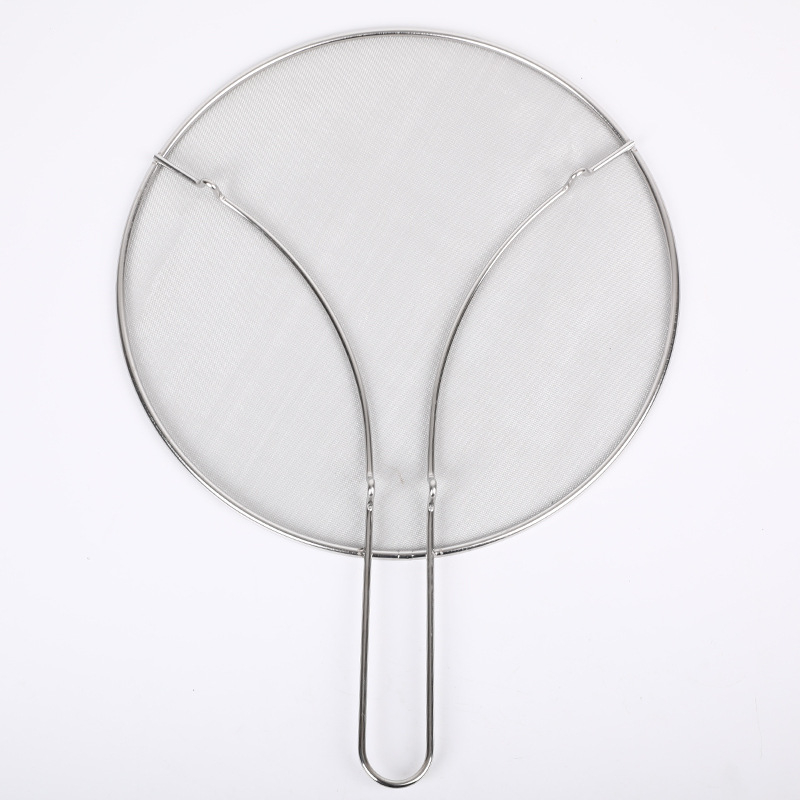 Capac de bucătărie din oțel inoxidabil, protecție împotriva stropilor de ulei cu plasă, barieră întărită, tavă pentru pizza