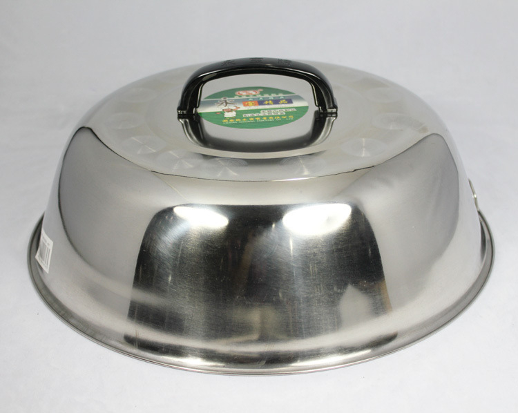 Capac de wok din oțel inoxidabil nemagnetic, gros, diametru 32–50 cm