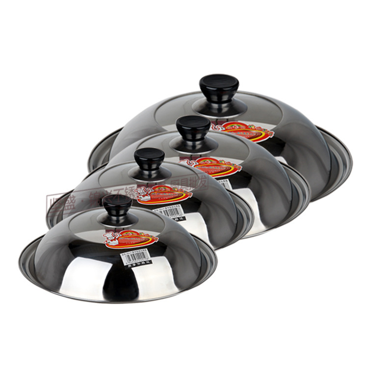 Set de capace din oțel inoxidabil cu sticlă transparentă pentru tigăni și wokuri, dimensiuni 30–42 cm