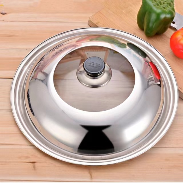 Capac de oală din oțel inoxidabil, multifuncțional, set de capace pentru diferite dimensiuni, capac universal pentru wok și tigaie, capac cu vizor