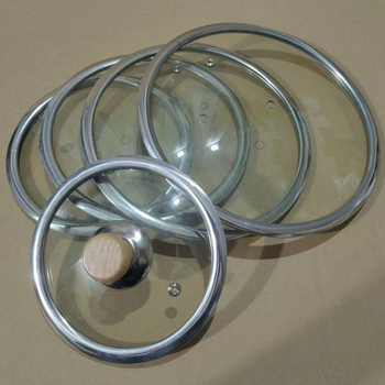 Capac din sticlă temperată, margine lată în formă de T, pentru tigaie, diametru 16-34 cm, rezistent la căldură