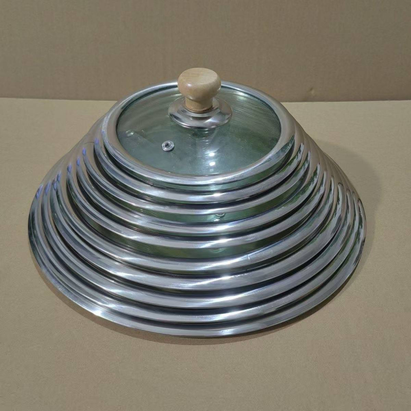 Capac din sticlă temperată, margine lată în formă de T, pentru tigaie, diametru 16-34 cm, rezistent la căldură