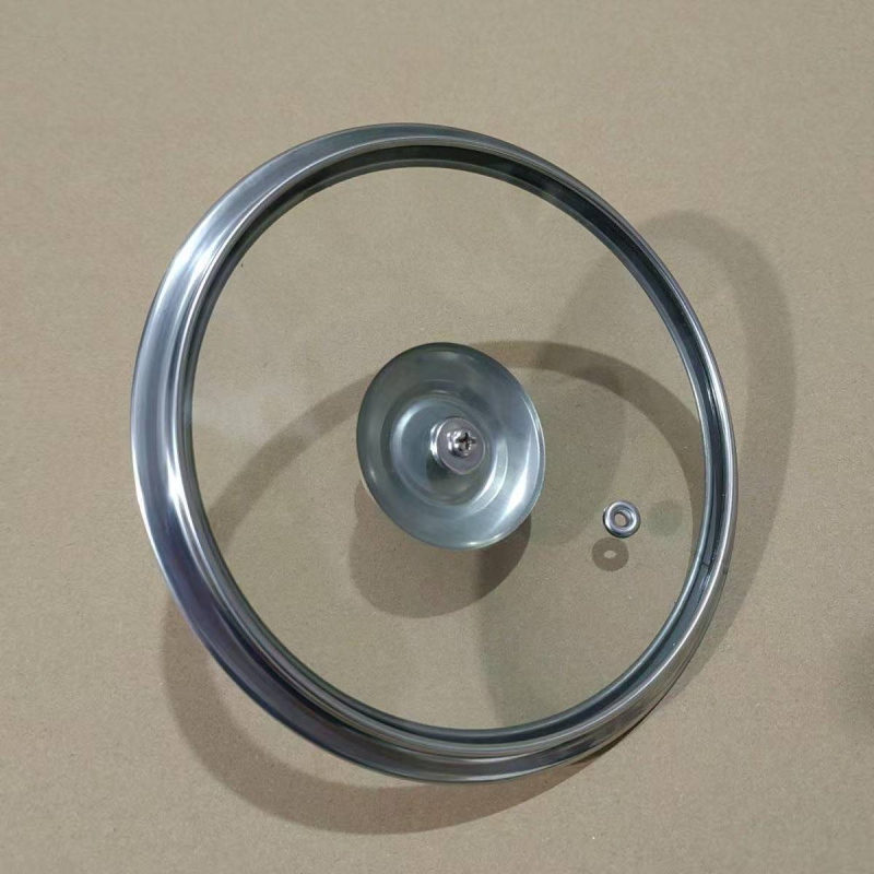 Capac din sticlă temperată, margine lată în formă de T, pentru tigaie, diametru 16-34 cm, rezistent la căldură