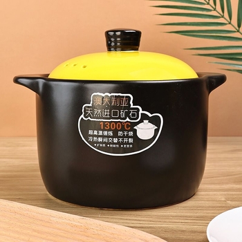 Oală ceramică de 7L cu capac pentru aragaz cu gaz, potrivită pentru tocănițe, supe și sote, rezistentă la temperaturi înalte, fără crăpături