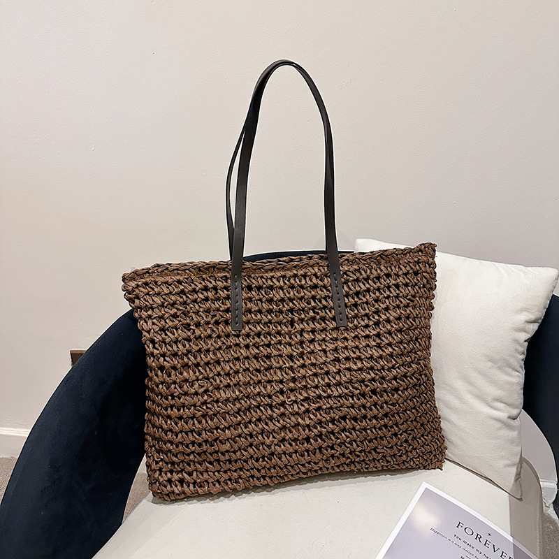 Boho pletena tote torba, velika kapaciteta, za rame ili crossbody