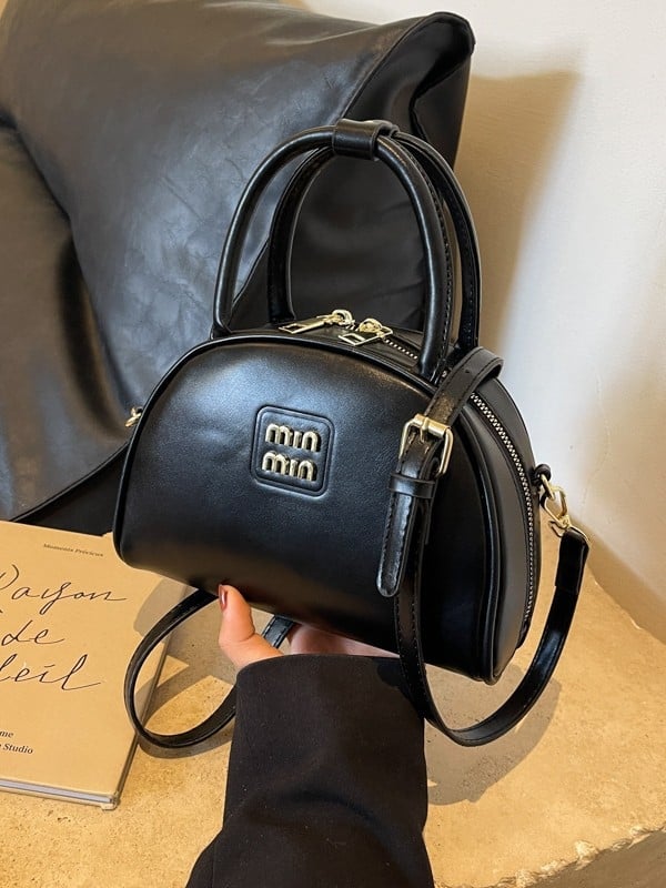 Ženska torbica u retro stilu, oblik školjke, mala, PU materijal, s ručkom i naramenicom za crossbody