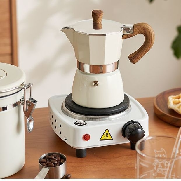 Espressor moka italian pentru uz casnic, plită electrică compactă, extracție cu o singură ventilație, oală pentru infuzie prin turnare