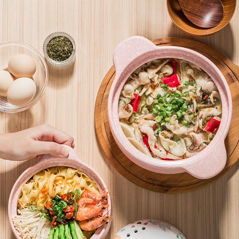 Oală de lut cu piatră Maifan, stil japonez, pentru supe și orez gătit în oală, compatibilă cu aragazul, rezistentă la temperaturi ridicate, fără fisuri
