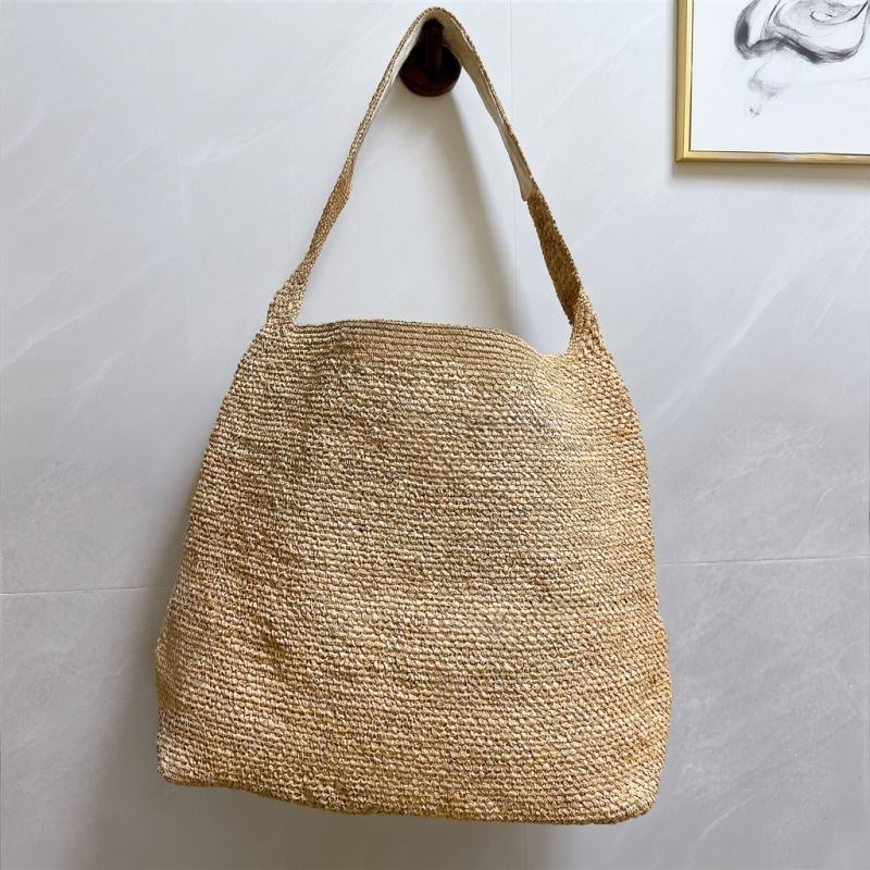 Ženska raffia pletena torba, francuskog stila, ramena tote za plažu i odmor, velika kapaciteta bucket bag
