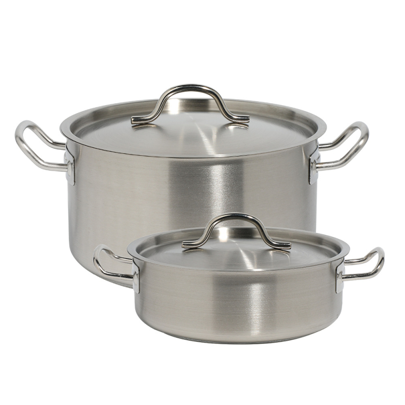 Oală de supă din oțel inoxidabil, cu două mânere, compatibilă cu plita cu inducție, capacitate 5 L sau mai mult