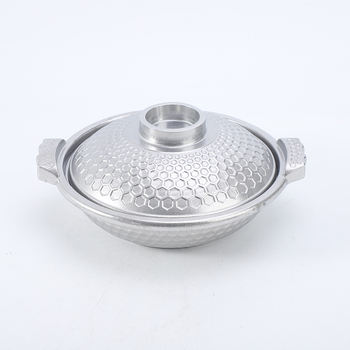 Caserolă din aliaj de aluminiu cu mâneri duble, model fagure, pentru braising, compatibilă cu plitele cu inducție