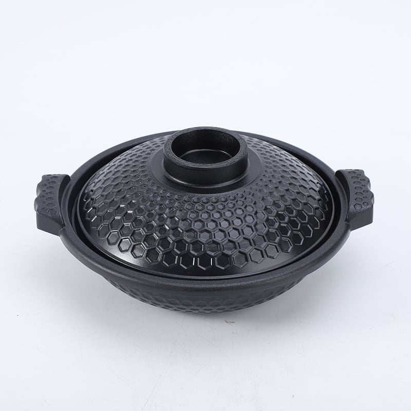 Caserolă din aliaj de aluminiu cu mâneri duble, model fagure, pentru braising, compatibilă cu plitele cu inducție