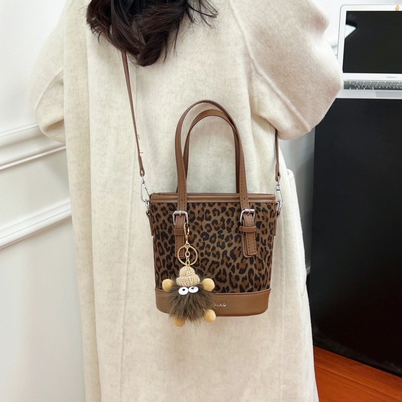 Bucket torba s leopard printom za žene, zima 2025 moda, crossbody