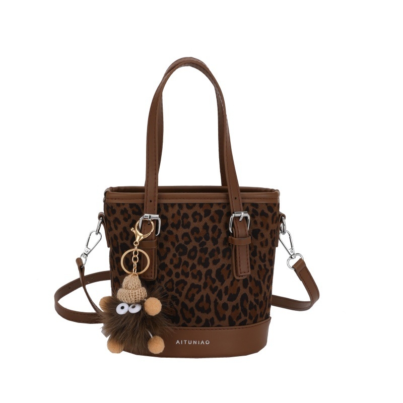 Bucket torba s leopard printom za žene, zima 2025 moda, crossbody