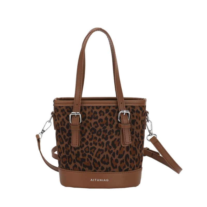 Bucket torba s leopard printom za žene, zima 2025 moda, crossbody