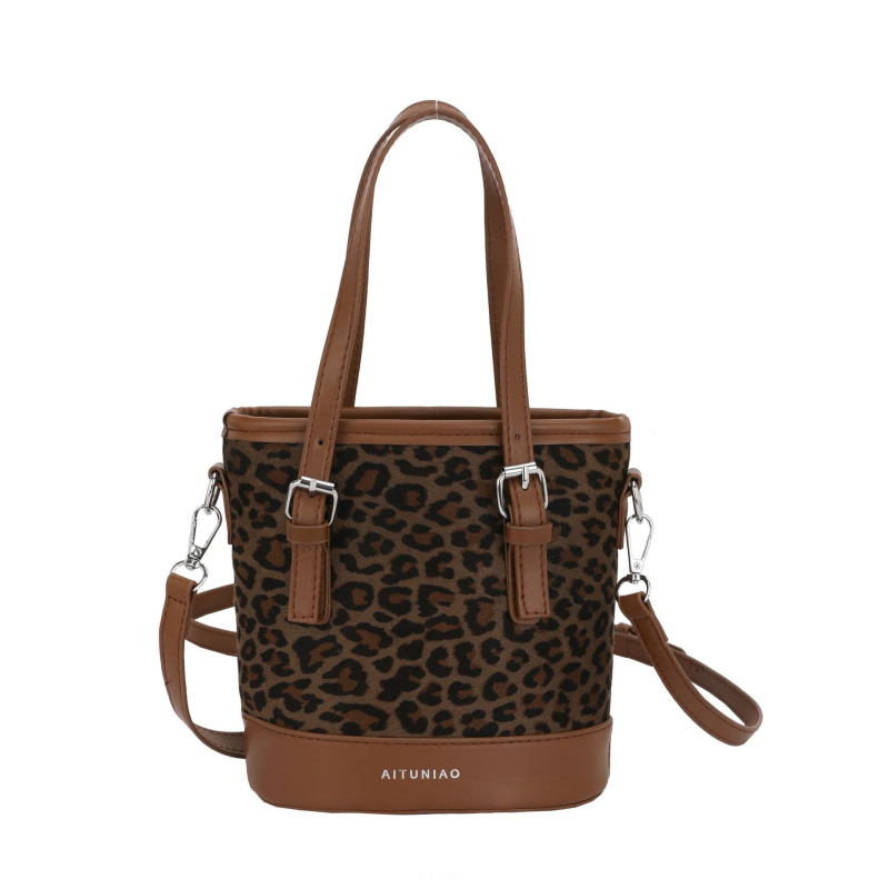 Bucket torba s leopard printom za žene, zima 2025 moda, crossbody