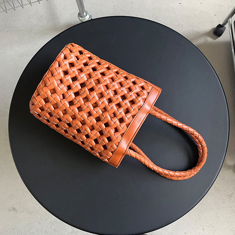 Ručna PU torba, ljetni bucket tote stil, mala torba za rame, u francuskom stilu