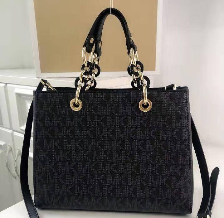Ženska crossbody torbica od prave kože, s lancem, tortoiseshell uzorak