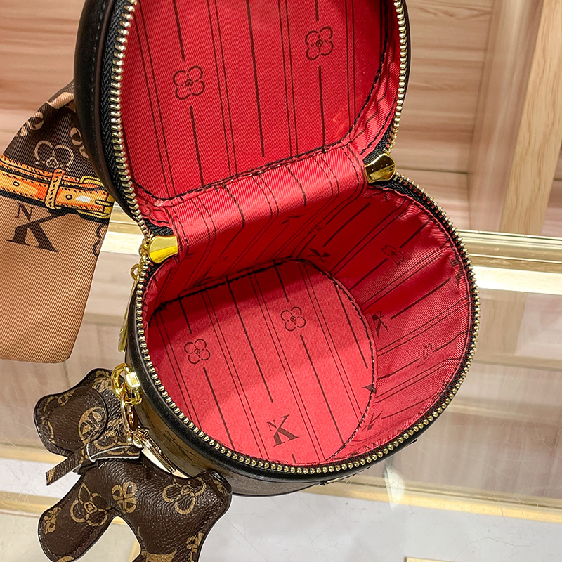 Bucket bag od prave kože za žene s kontrastnim printsom, novi model 2025, mala torba za rame i crossbody