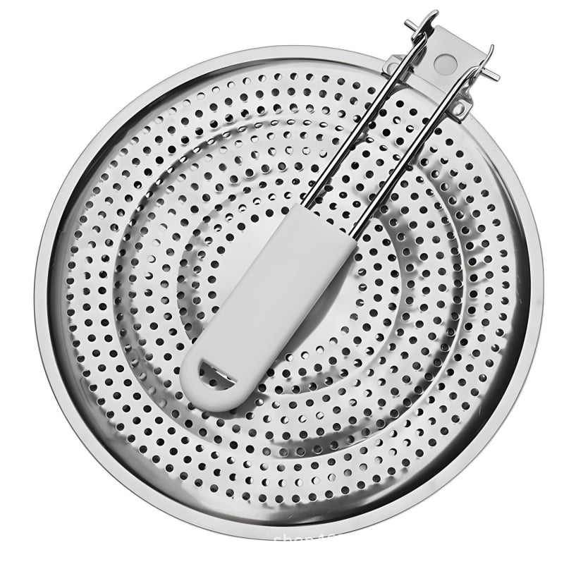 Covoraș din oțel inoxidabil pentru oale, strat izolator și conductor de căldură, bază rotundă cu două straturi, accesoriu de bucătărie