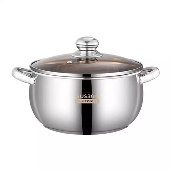 Set de vase din oțel inoxidabil, grosime, multifuncțional: oală de supă cu mâner dublu, oală de lapte cu mâner simplu, oală mică de gătit, vas aburi pentru terci și tăiței, oală pentru mere