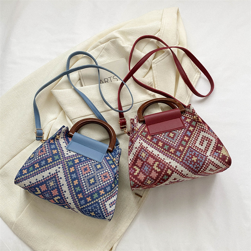 PU kožna torba-vedro s kariranim uzorkom, stilna dnevna torba za rame i crossbody