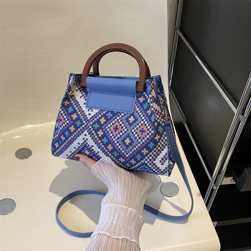 PU kožna torba-vedro s kariranim uzorkom, stilna dnevna torba za rame i crossbody