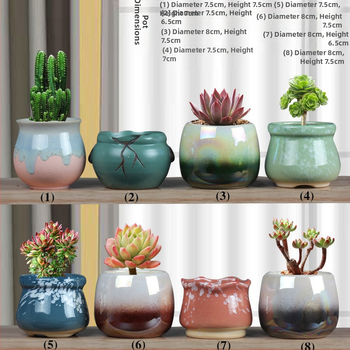 Ghiveci ceramic pentru suculente, retro, creativ și unic — suport de birou