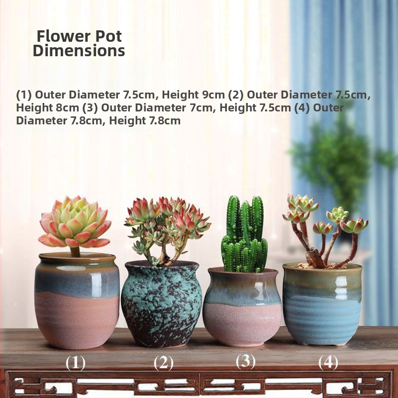 Ghiveci ceramic pentru suculente, retro, creativ și unic — suport de birou
