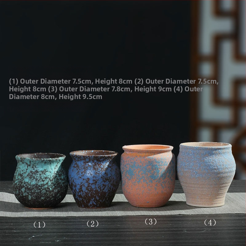 Ghiveci ceramic pentru suculente, retro, creativ și unic — suport de birou