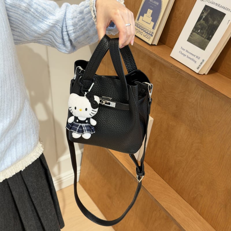 Ženska bucket torba od mekane PU kože s lychee teksturom, 2026 novi stil, svestrana za svakodnevnu upotrebu, na rame ili crossbody