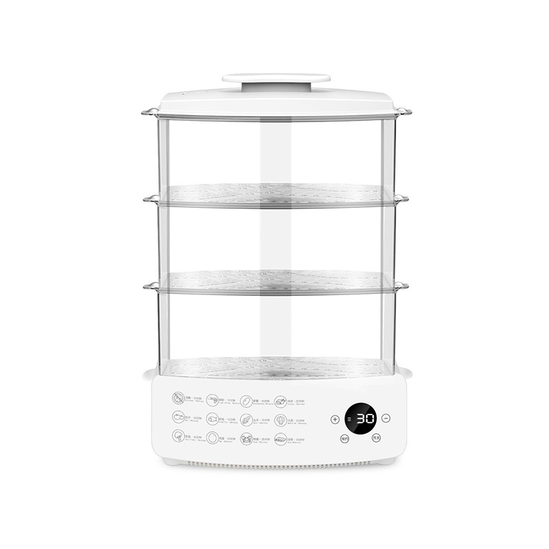 Gătit cu aburi electric, trei niveluri, 12 L capacitate, oprire automată