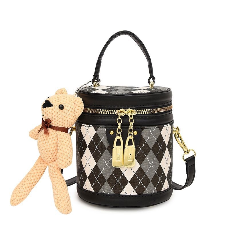 Ženska mini torbica s kariranim uzorkom — za ramena i crossbody, diskretan luksuz