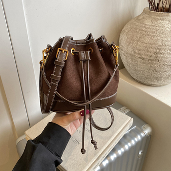 Patchwork torbica za žene, bucket bag u korejskom stilu, retro 2025