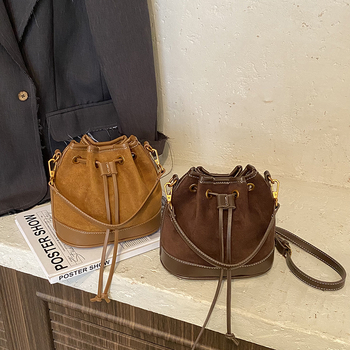 Patchwork torbica za žene, bucket bag u korejskom stilu, retro 2025