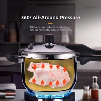 Oală sub presiune din oțel inoxidabil 304, grosime extra, diametru 16-32 cm, rezistentă la explozie, de calitate alimentară, pentru uz casnic, compatibilă cu aragaz pe gaz și plită cu inducție