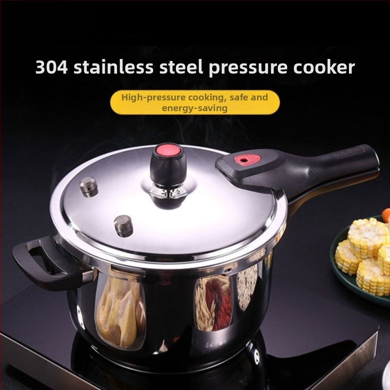 Oală sub presiune din oțel inoxidabil 304, grosime extra, diametru 16-32 cm, rezistentă la explozie, de calitate alimentară, pentru uz casnic, compatibilă cu aragaz pe gaz și plită cu inducție