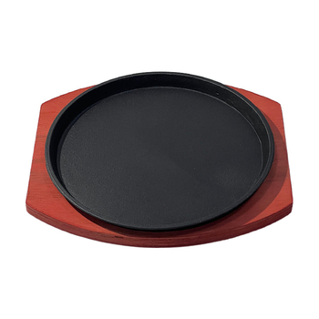 Tigaie grill din fontă pentru Teppanyaki – rotundă, pentru bucătărie occidentală și friptură, compatibilă cu plăci de gaz și inducție, utilizare comercială