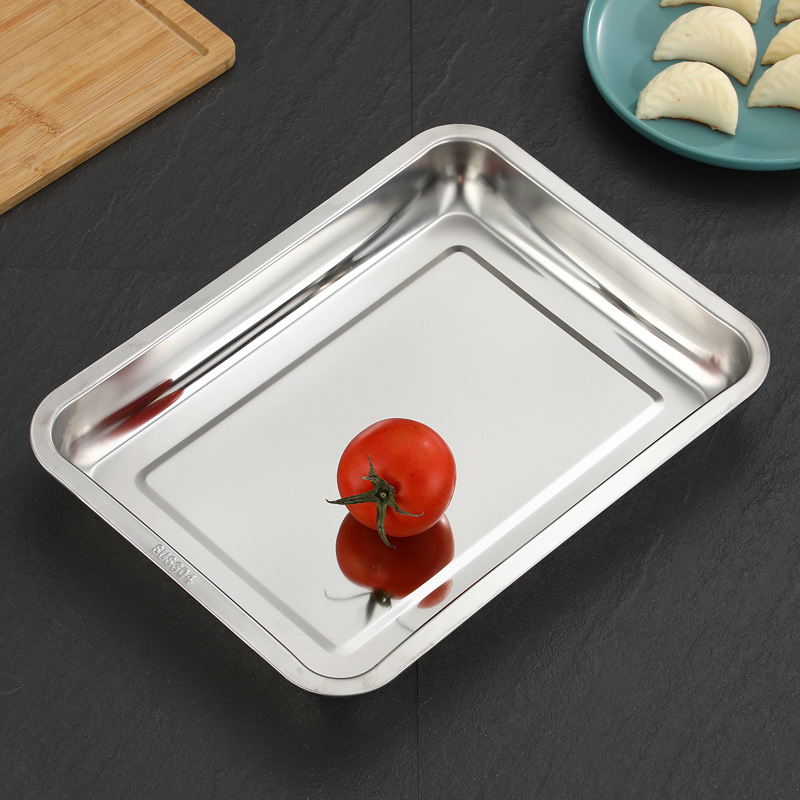 Tavă perforată din oțel inoxidabil, dreptunghiulară, 60x40x4.8 cm, tavă de abur pentru orez în cantină, tigaie de grătar dreptunghiulară