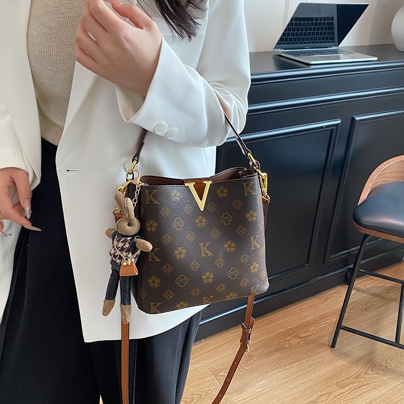 Ženska vintage cvjetna bucket torba, model 2026, vrhunska luksuzna torba za rame ili crossbody