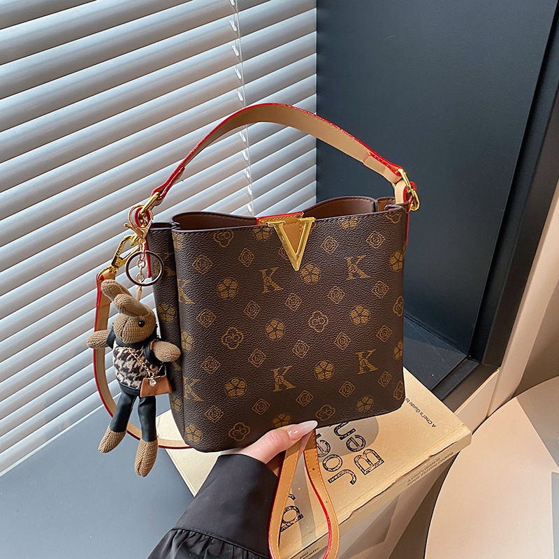 Ženska vintage cvjetna bucket torba, model 2026, vrhunska luksuzna torba za rame ili crossbody