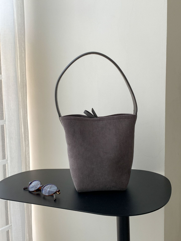 Jesenja minimalistička suede bucket torba, korejskog stila, velika kapaciteta za žene