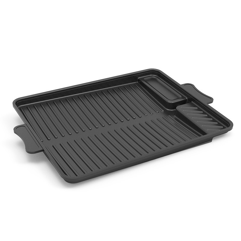 Grătar dreptunghiular cu acoperire din piatră Maifan, pentru arzător cu butan, BBQ exterior