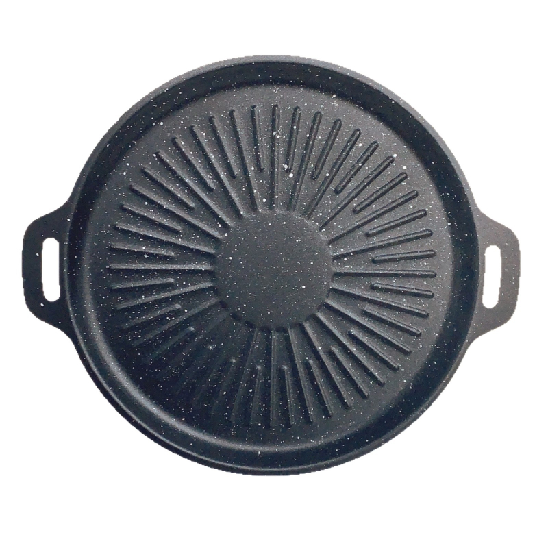 Placă de grătar din piatră Maifan pentru exterior, duală utilizare: electrică și cu flacără, antiaderent, stil coreean BBQ